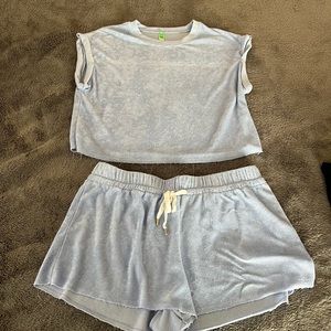 Light blue terry cloth set - size medium, good condition. purchased from Shopbop